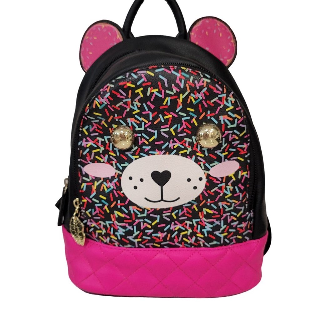 Betsey Johnson Confetti Bear Backpack mini cute fun